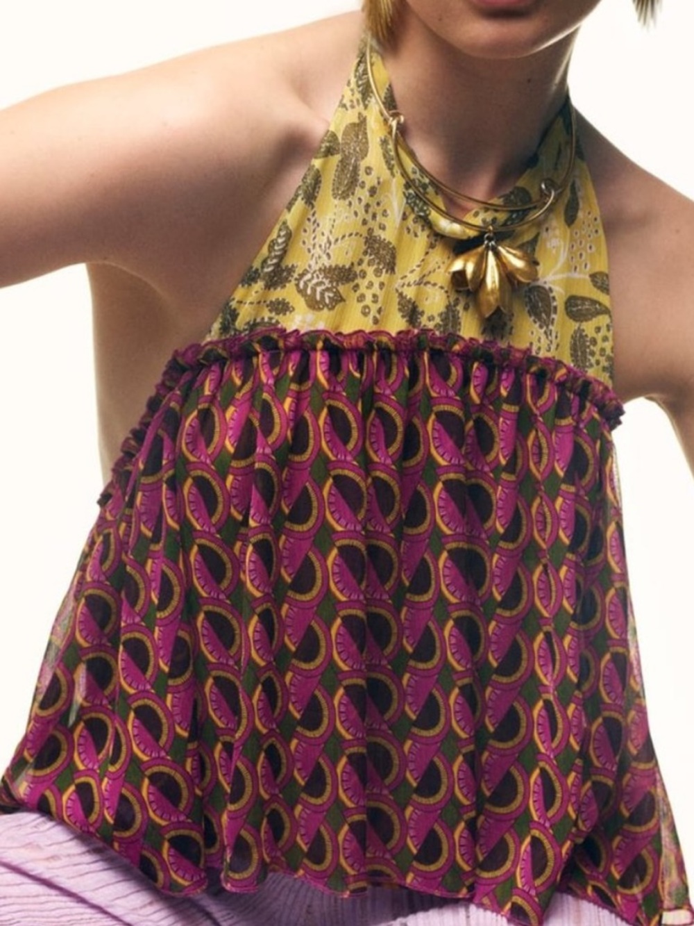 NWT Zara Printed Halter Top